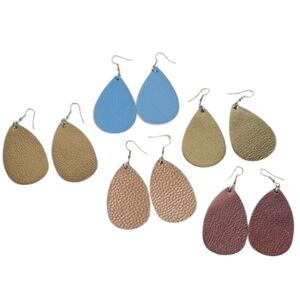 Leather Teardrop Earring Set